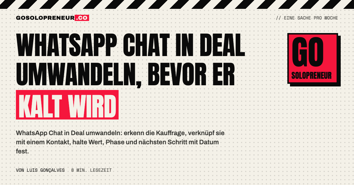Ein WhatsApp-Chat wird auf dem Smartphone in einen Deal in der Pipeline umgewandelt