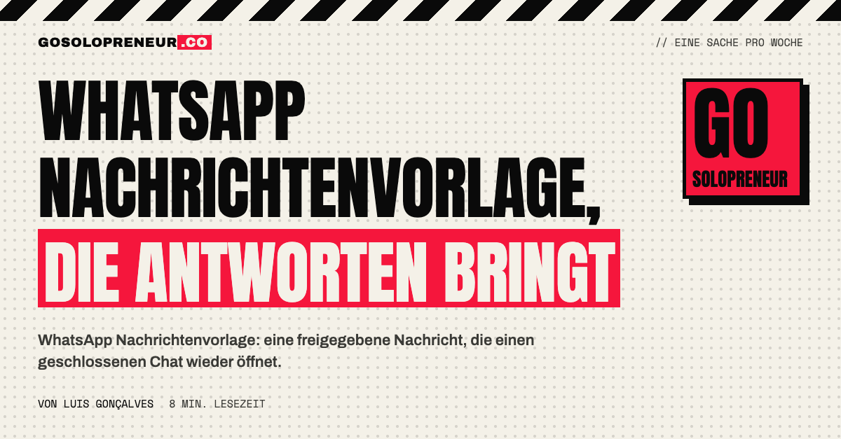 Smartphone zeigt eine WhatsApp Nachrichtenvorlage mit Platzhalter und Antwortbutton