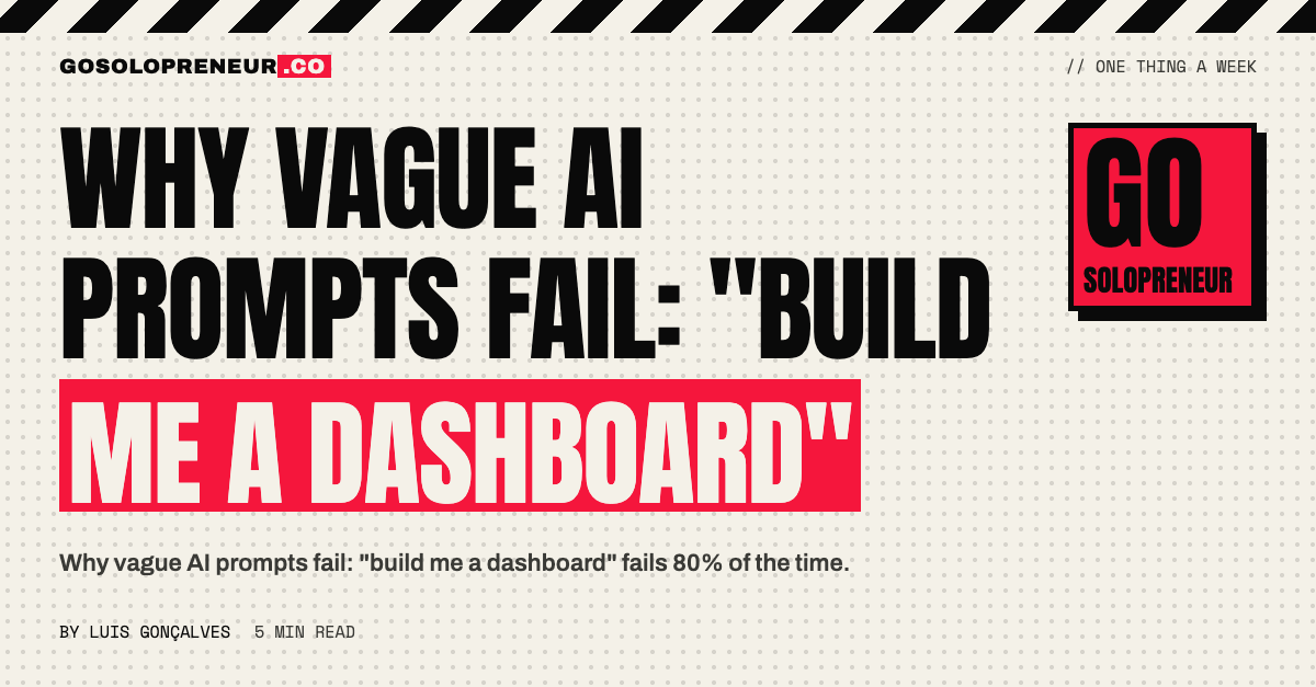 Why Vague AI Prompts Fail: "Build Me a Dashboard"