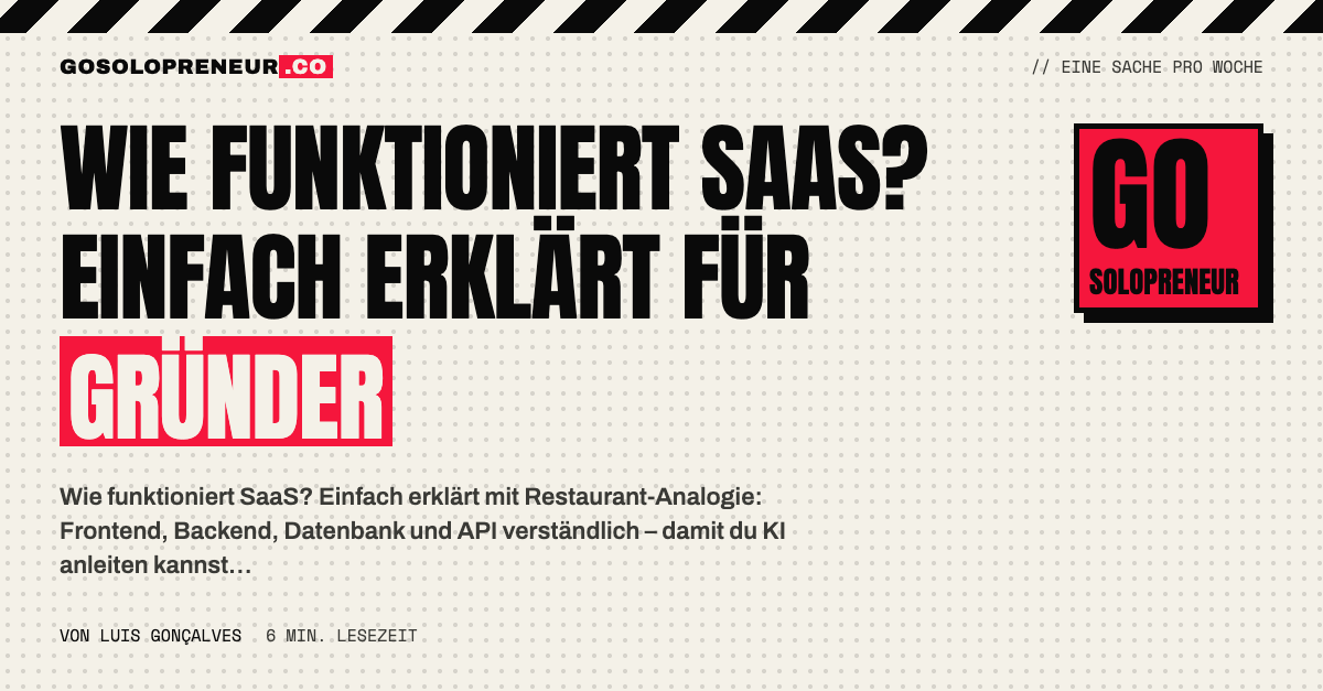 Wie funktioniert SaaS: Restaurant-Analogie mit Frontend, Backend, Datenbank und API