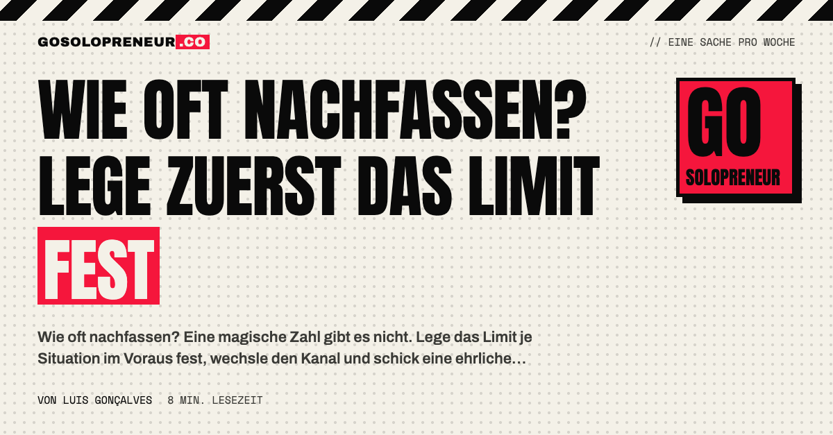 Kalender mit festgelegtem Limit für Nachfassversuche: wie oft nachfassen