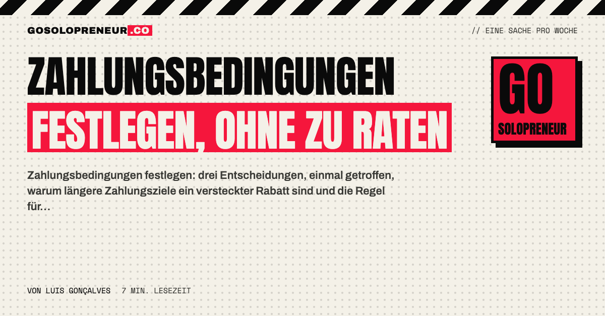 Zahlungsbedingungen festlegen: Checkliste mit Standard, Untergrenze und Regel für Unbekannte