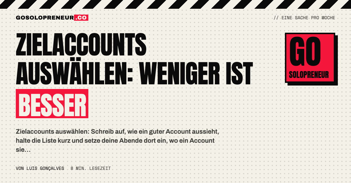 Zielaccounts auswählen: kurze Liste statt vieler Kontakte