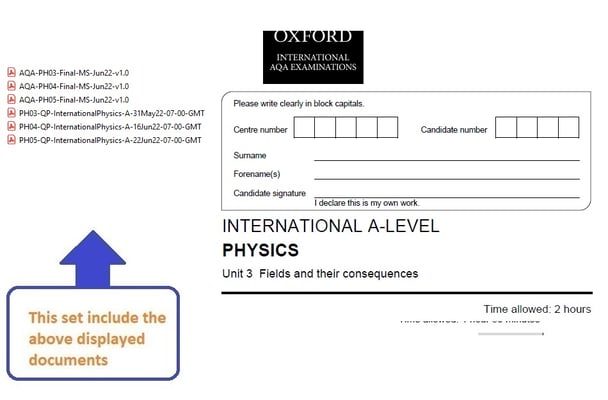 OXFORD AQA A LEVEL PHYSICS  2022 JUNE PAPERS WITH MARKSCHEMES