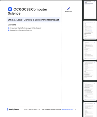 OCR GCSE S COMPUTER SCIENCE SAVE MY EXAMS NOTES 