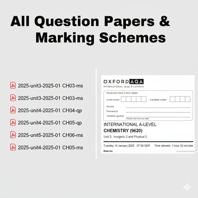 OXFORD AQA A LEVEL CHEMISTRY 2025 JANUARY PAPERS WITH MARKING SCHEME