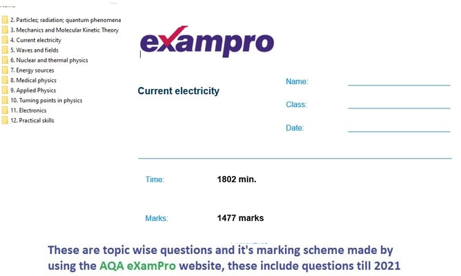 OXFORD AQA AS & A LEVEL PHYSICS TOPIC WISE QUESTIONS PAPERS WITH MARKSCHEMES