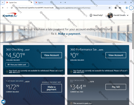 Capital One + octo browser session $4,500