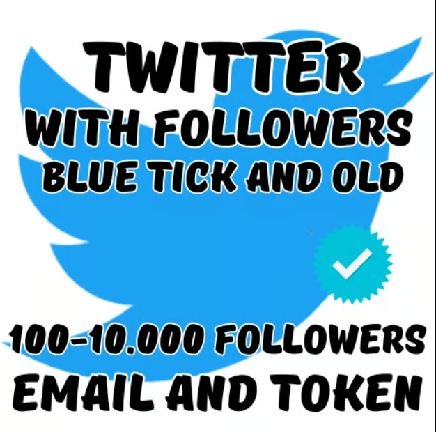 Twitter 2010-2023 with BLUE Regular Tick and with followers: 1000+ followers | GEO: Tier 2-3 countries | Full access with Login, Password and Token is included