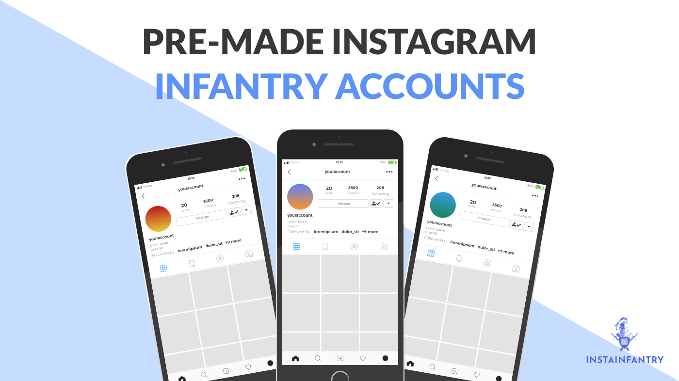 Pre-Made Instagram Infantry Accounts [Aged + Warmed]