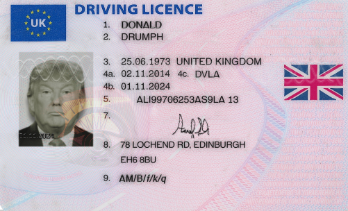 UK Driver License PSD Template