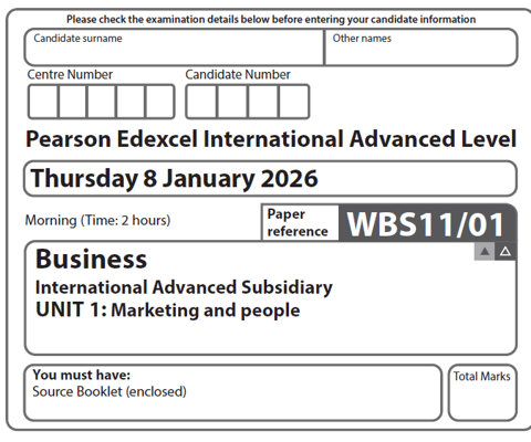 EDEXCEL IAL BUSINESS 2026 JANUARY QUESTION PAPERS WITH MARKSCHEMES