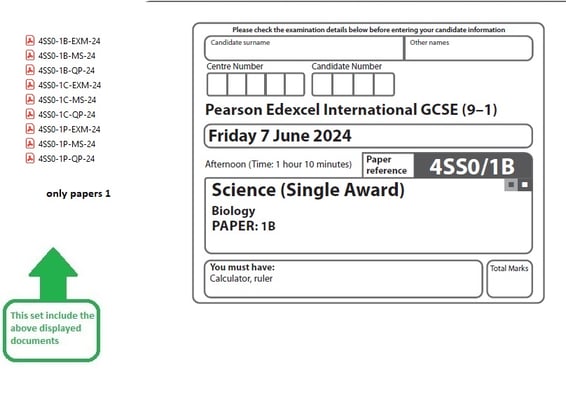 EDEXCEL IGCSE SCIENCE(Single award) 2024 JUNE QUESTION PAPERS WITH MS