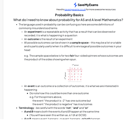 OCR A LEVEL STATS SAVEMYEXAMS NOTES