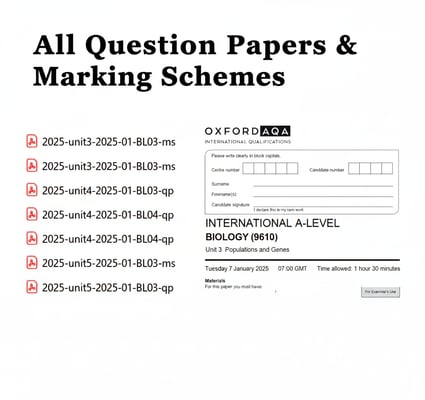 OXFORD AQA A LEVEL BIOLOGY  2025 JANUARY PAPERS WITH MARKSCHEMES