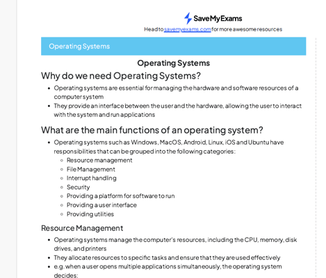 OCR A LEVEL COMPUTER SCIENCE SAVEMYEXAMS NOTES