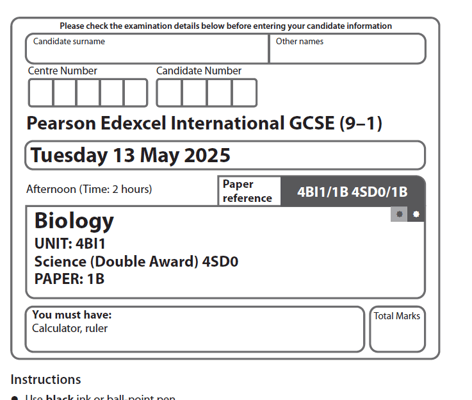EDEXCEL IGCSE SCIENCE (Double Award) 2025 JUNE QUESTION PAPERS WITH MS