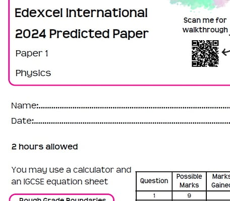 Edexcel IGCSE Physics  Predicted Papers 2024 