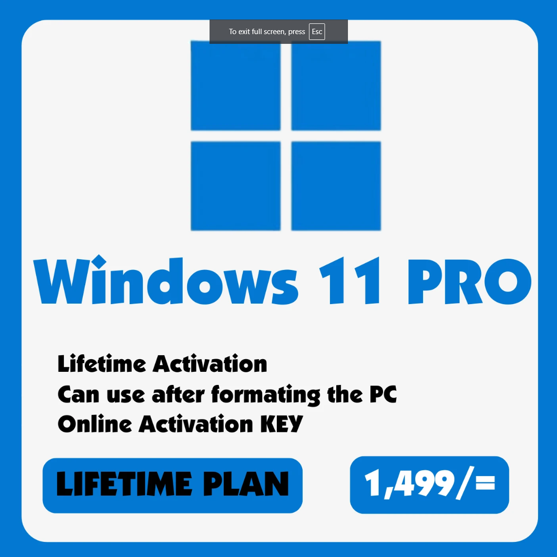Windows 11 Pro Activation Key Global Lifetime activation