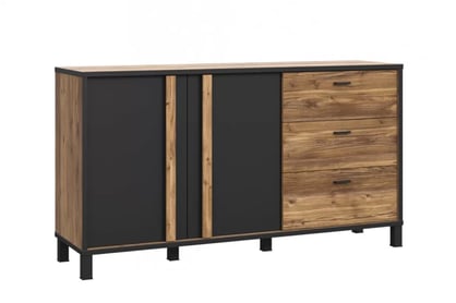 Komoda so zásuvkami Hayato 150 cm - čierny / alpský smrek Komoda so zásuvkami Hayato 150 cm - Čierny / swierk alpejski 