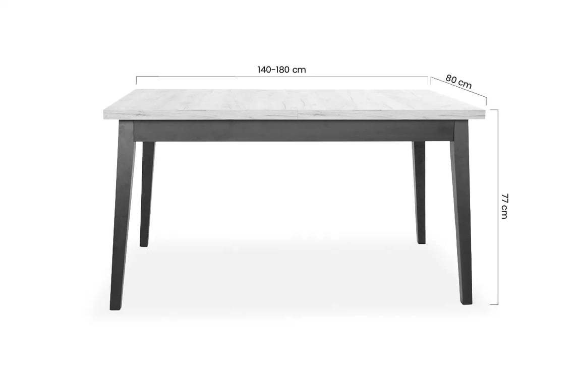 Rozkládací jídelní stůl Paris 140-180 cm - dub sonoma Stůl z drewnianymi nogami