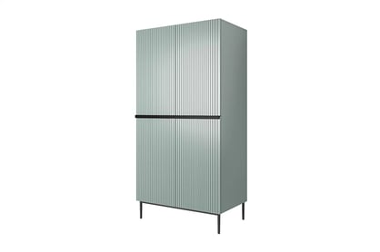 Nicole 100 cm szekrény polccal, fiókkal - zsálya MDF / fekete lábak
