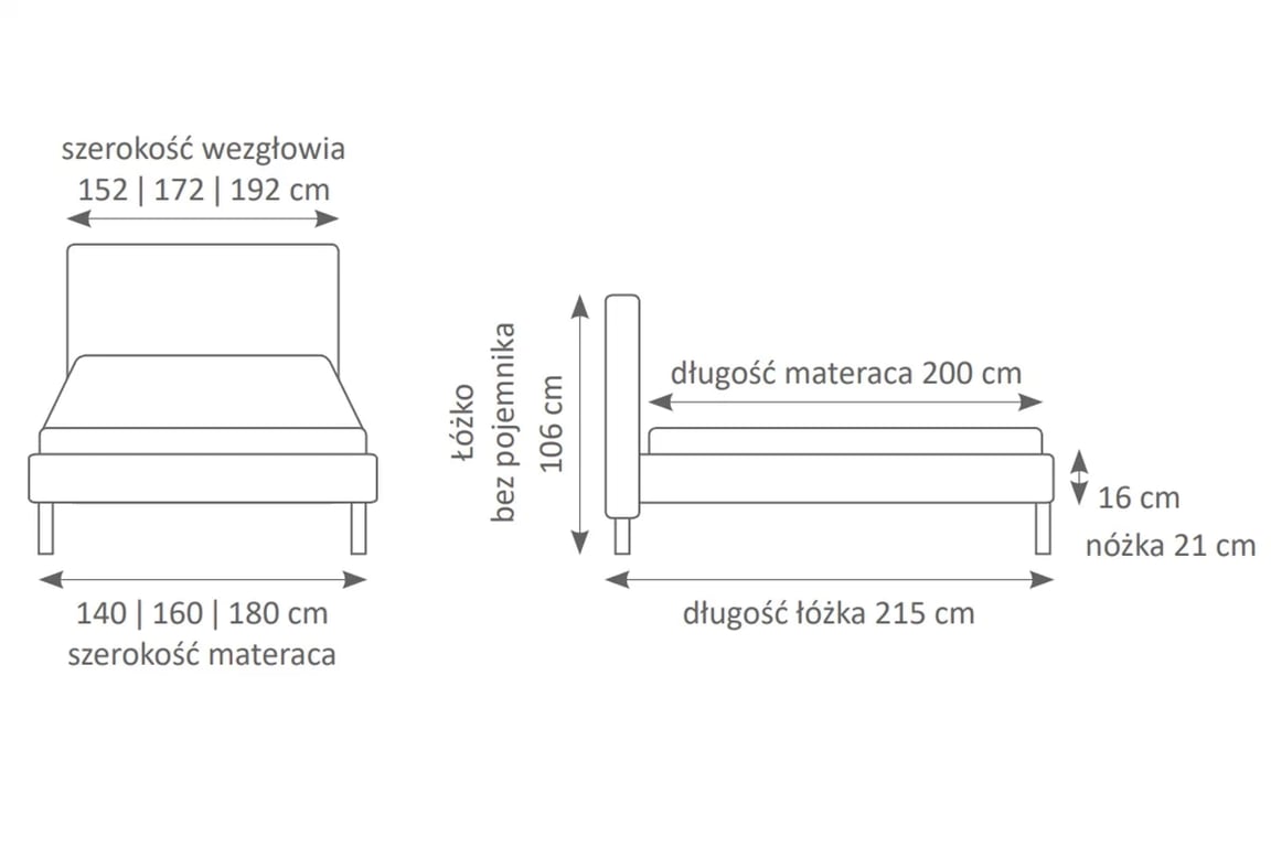 Postel čalouněná Nello 1 160x200 s rámem Postel čalouněná Nello 1 160x200 s rámem