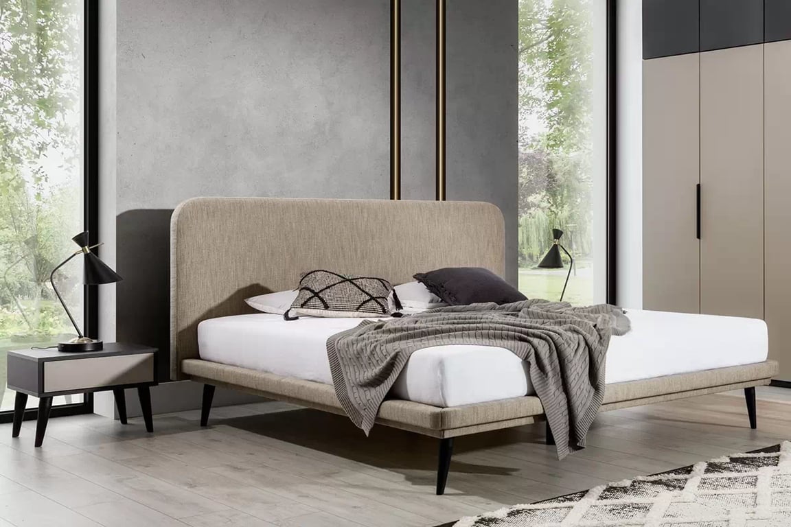 Pat tapițat Prato 180x200 cu cadru postel do ložnice