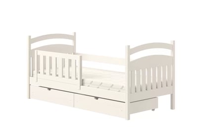 Amely fából készült gyermekágy - fehér / 70x140 postel dzieciece fiokokkal 