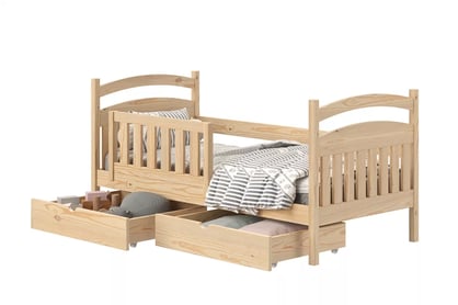 Amely fából készült gyermekágy - fenyőfa / 80x180 postel sosnowe fiokokkal 
