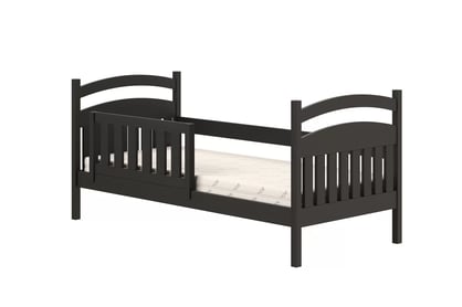 Amely fából készült gyermekágy - fekete / 80x200 fekete postel z barierka 