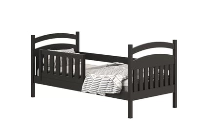 Amely fából készült gyermekágy - fekete / 80x200 fekete postel dzieciece 