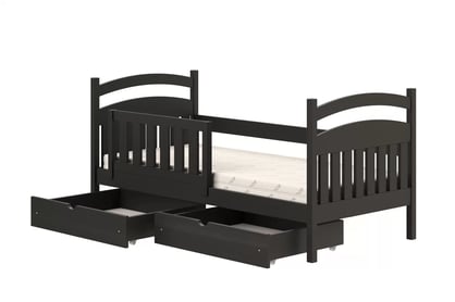 Amely fából készült gyermekágy - fekete / 90x180