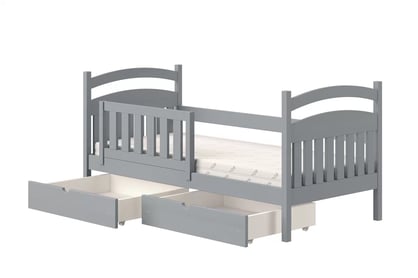 Amely fából készült gyermekágy - szürke / 80x180 szürke postel fiokokkal 