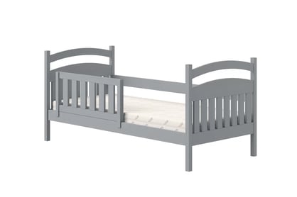 Amely fából készült gyermekágy - szürke / 80x180 szürke postel z barierka zabezpieczajaca 