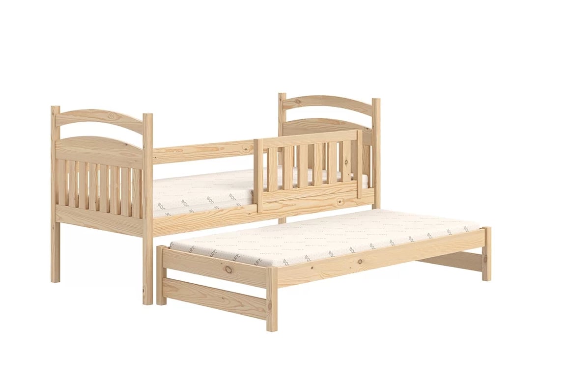 Amely gyerekágy, kihúzható alsószinttel - fenyőfa / 80x190 postel dwuosobowe z barierka 