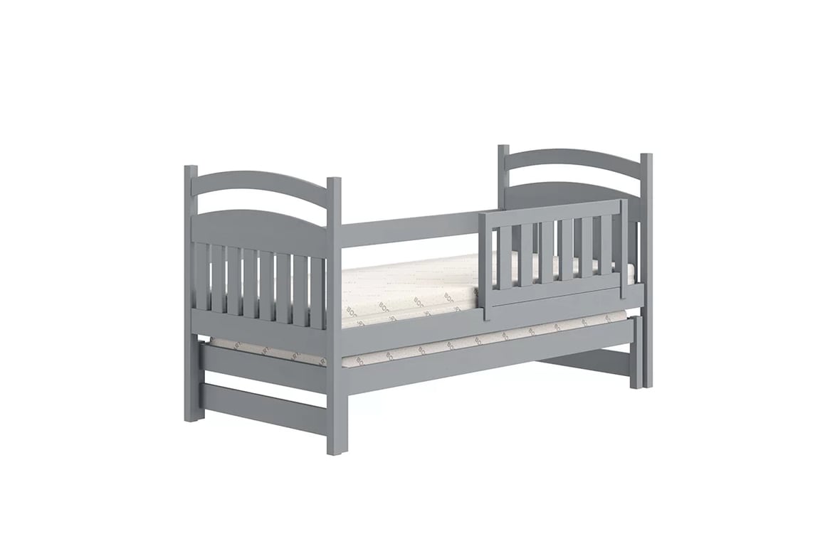 Amely gyerekágy, kihúzható alsószinttel - szürke / 80x200 postel z barierka 