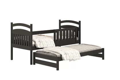 Amely gyerekágy, kihúzható alsószinttel - fekete / 90x180 fekete postel do nowoczesnego szoba dzieciecego 