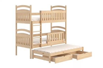 Pat supraetajat extensibil 3 persoane. Amely 80x180 - culoare pin