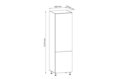 Langen D60R konyhai oszlop, 2 ajtóval - beige Langen D60R - Skříňka állvány - Rozměry 