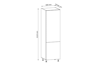 Langen D60ZL konyhai oszlop hűtő beépítéséhez - szürke Langen D60ZL - Skříňka állvány pod zabudowe lodowki - Rozměry 