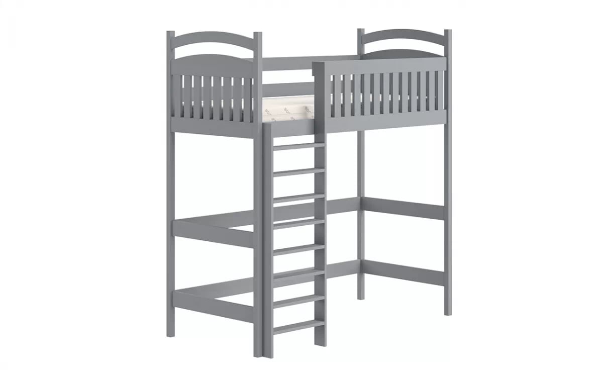 Amely galériás ágy - szürke / 80x160 szürke magasított gyermekek