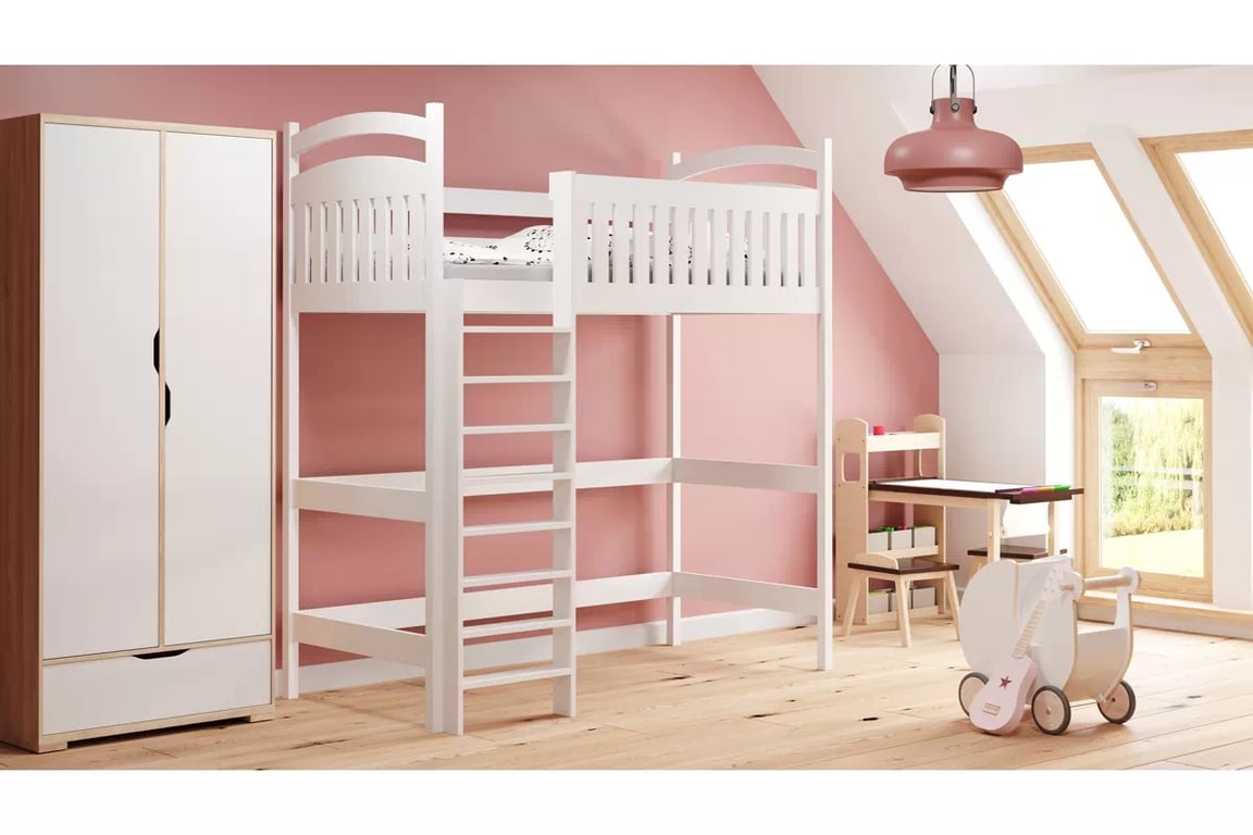 Amely galériás ágy - fehér / 80x190 postel dziciece na antresoli 