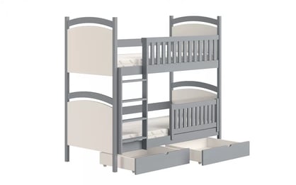 Amely emeletes ágy, szárazon törölhető rajztáblával - szürke / 80x160