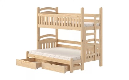 Detská poschodová posteľ Amely Maxi pravá 80x200/140x200 cm - borovica