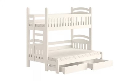 Poschodová posteľ Amely Maxi ľavá - 90x200/120x200 cm - biela