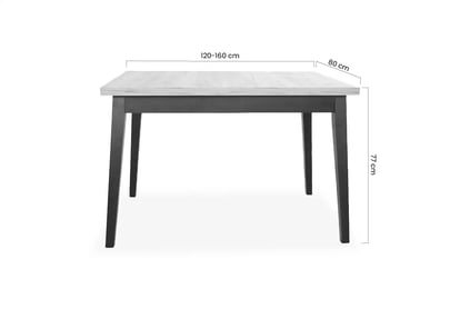 Rozkládací jídelní stůl Paris 120-160 cm - dub lancelot / bílé nohy Stůl laminowany