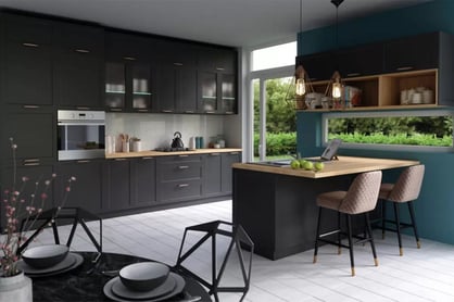 Regálová skříňka Navia SPD 6/3 2137 se zásuvkami Starmotion kolekce nábytku kuchennych Navia - Barevný odstín: korpus Černý, fronty Rám na fotku Černý mat