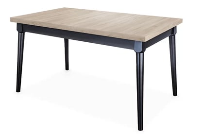 Rozkládací jídelní stůl Ibiza 140-180 cm - dub sonoma / černé nohy