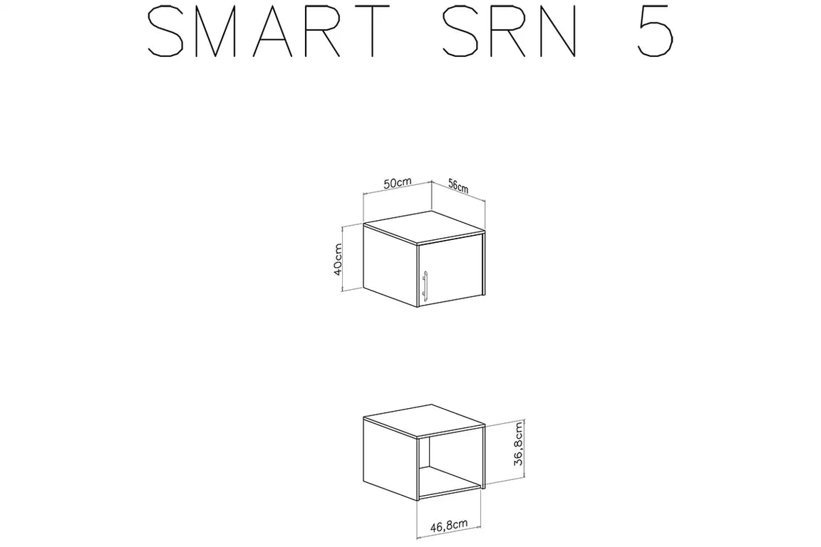 Nadstavec do Skrine Smart SRN5 - artisan Nadstavec do Skrine Smart SRN5 - Antracytová - schemat